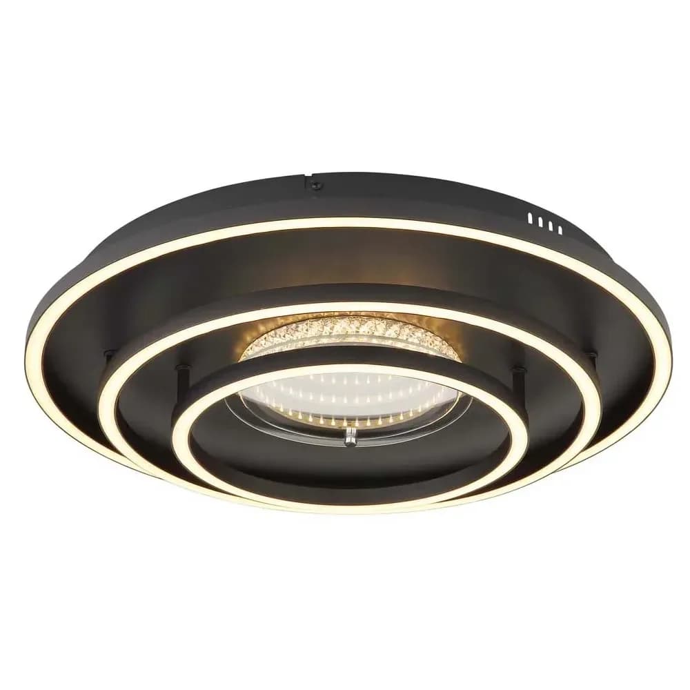 Globo Lighting Deckenleuchte , schwarz , Maße (cm): H: 10,8 Ø: 51.1