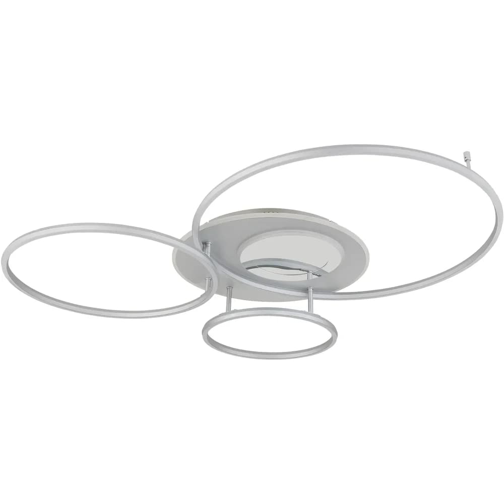 LED Deckenleuchte Wohnzimmerlampe Metall silber dimmbar Fernbedienung L 116 cm