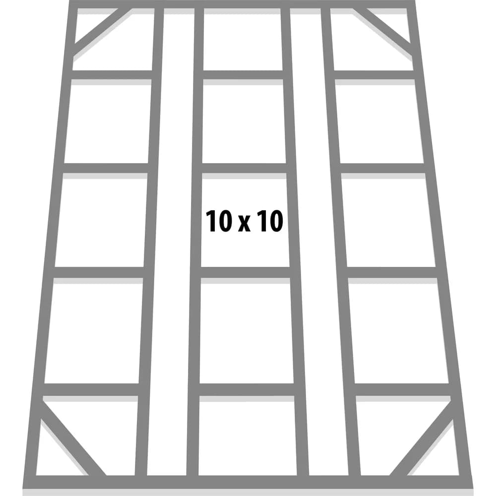 Globel Industries Fundamentbodenrahmen für Gerätehaus "Dream 1010",aluminium blank,299 x 295 cm
