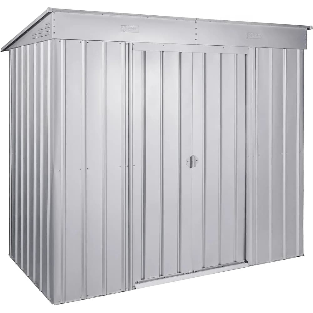 Globel Industries Gerätehaus "Skillion 64",silber metallic,1,93 m2