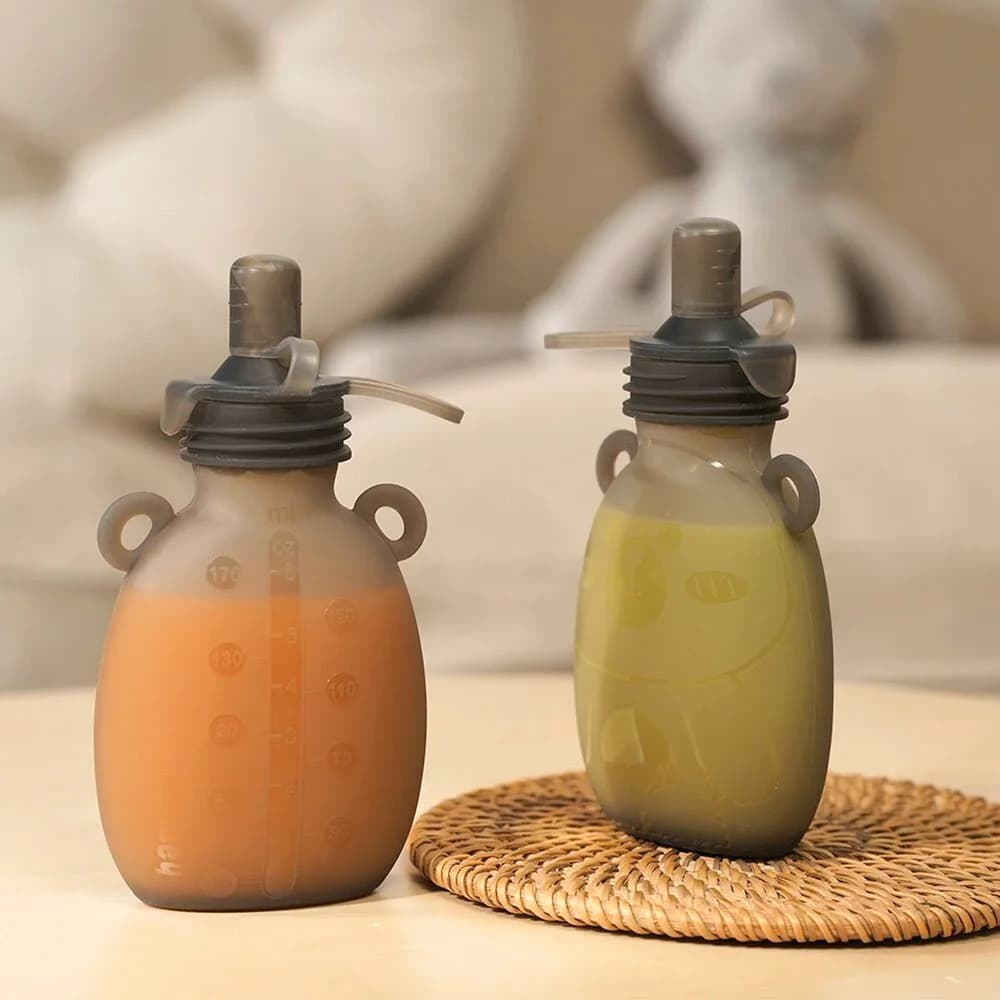 Haakaa Quetschies Happy Bear 2er Set - Transparent