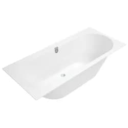 V&B Rechteck-Badewanne Oberon 2.0 180x80cm, Ablauf mittig, stone white
