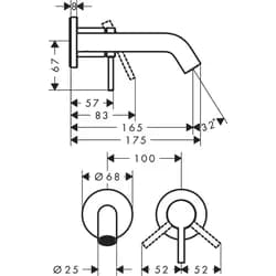 Hansgrohe 2-Loch Waschtischmischer Unterputz 73350700