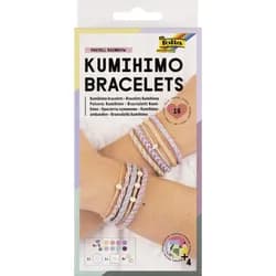 Folia Schmuckset Kumihimo Bastelset Armbänder, 16 Teile bunt