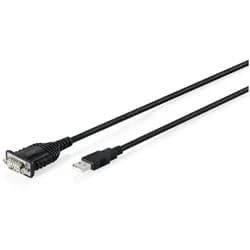 DIGITUS USB auf DB9 RS232 Kabel mit FT232RNL Schwarzer PVC-Mantel, 1,8 m