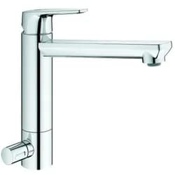Grohe Küchenarmatur BauEdge, mittelhoher Auslauf, Absperrventil