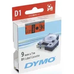 DYMO D1 Schriftband 9mm schwarz auf rot