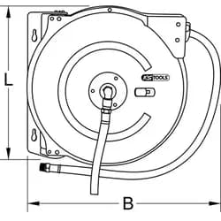 Automatischer Druckluftschlauch-Aufroller, Ø 10mm x 15m