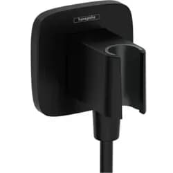 hansgrohe FixFit Q Wandanschluss mit Brausehalter, Mattschwarz