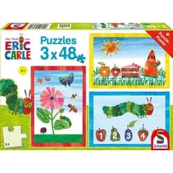 Schmidt Spiele Puzzle Die Welt der kleinen Raupe Nimmersatt, 3x48 Teile, 48 Puzzleteile