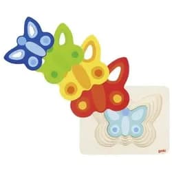 Gollnest & Kiesel Puzzle Goki 57486 - Schichtenpuzzle Schmetterling II, 5-teilig, Holz, 17x13cm, Puzzleteile