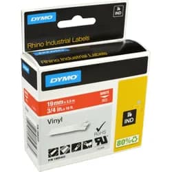 DYMO 1805422 Schriftband vinyl 1,9cm 5,5m weiß/rot