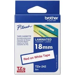 BROTHER TZe-242 rot auf weiss 18mm