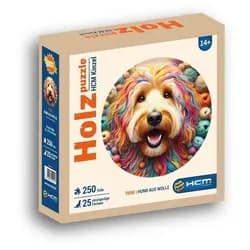 HCM KINZEL Puzzle Holzpuzzle - Hund aus Wolle 250 Teile, 250 Puzzleteile