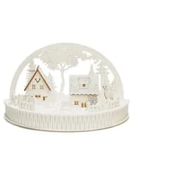 KONSTSMIDE Schwibbogen Konstsmide 3280-210 Schwibbogen Haus mit Tieren Warmweiß LED Weiß weiß