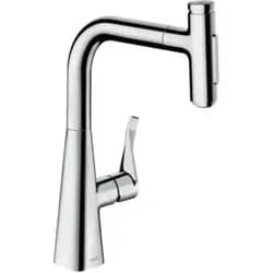 hansgrohe Metris Select Küchenarmatur 73822000 mit Ausziehbrause, 2jet, chrom
