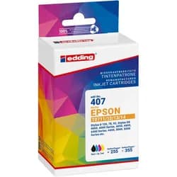edding Tintenpatrone kompatibel mit Epson T0711/T0712/T0713/T0714 black + col Nachfülltinte (x) gelb|schwarz