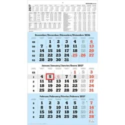 NEUMANN Wandkalender ZETTLER 3-Monatskalender blau 2027