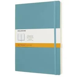 MOLESKINE Notizbuch Notizbuch XL 19x25cm liniert Softcover riffblau blau