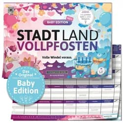 Spiel DENKRIESEN - STADT LAND VOLLPFOSTEN® - BABY EDITION - ""Volle Windel v blau|rosa