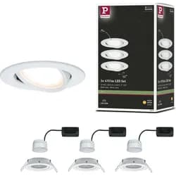 Paulmann LED Einbauleuchte Nova 3er-Set schwenkbar - Weiß
