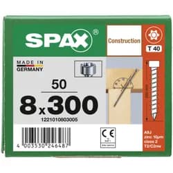 SPAX Zylinderkopfschraube T-STAR plus VG TX40 8 x 300 WIROX 50 Stk