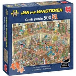 Jumbo Spiele Puzzle Jan van Haasteren - 500XL - Die Bibliothek - Puzzle, 500 Puzzleteile
