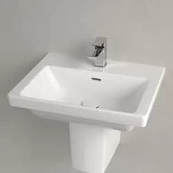 V&B Waschtisch Subway 3.0 55x44cm, eck., m 1 HL/mit Überlauf, weiß