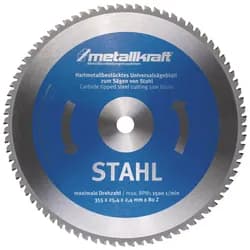 Sägeblatt Stahl ø355 x 2,4 x 25,4mm Z80 für MTS 356