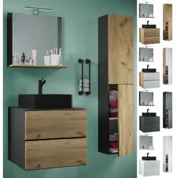 VCM Badmöbel Waschtisch Lendas Honig-Eiche H. 150 x B. 93 x T. 52 cm