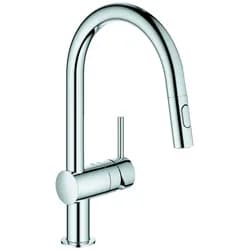 Grohe Küchenarmatur Minta, C-Auslauf herausziehbare Brause, Laminarstrahl