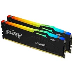 Kingston FURY Beast RGB (2 x 16GB, 6000 MHz, DDR5-RAM, DIMM), RAM, Schwarz