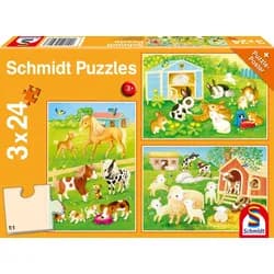 Schmidt Spiele Puzzle KIPU3x24T.Niedliche Haustiere, Puzzleteile