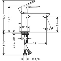 Hansgrohe Einhebel-Waschtischmischer Rebris E 72553000