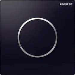 Geberit Typ 10 UR-Strg., rund, pneum. Sp-Ausl schwarz glänzend/ chrom glänzend
