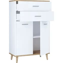 Highboard Lindas Weiß/Eichefarben