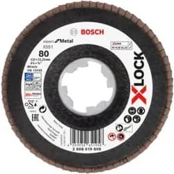 Bosch X-LOCK-Fächerschleifscheibe X551, Expert for Metal, K: 80, Scheibend.: 115 mm