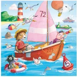 Ravensburger Verlag GmbH Puzzle Kinderpuzzle 3x49 Teile - Auf dem Wasser, Puzzleteile