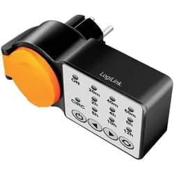 LOGILINK ET0015 - Zeitschaltuhr Outdoor, Timer, LED, IP44, 3600 W, schwarz / orang