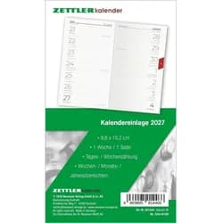 Taschenkalender ZETTLER Kalenderersatzeinlage TP 1W/1S 2027