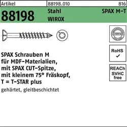 SPAX-M MDF-Schrauben Senkkopf T-Star plus WIROX 4x40/28 mm - 200 Stück