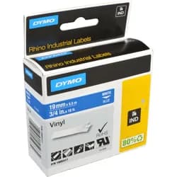 DYMO RHINO Vinyl-Schriftband weiß/blau, 19 mm x 5,5 m