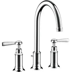 hansgrohe 3-Loch-Waschtischarmatur 180 Axor Montreux A 175mm, m H-Gr, ZugstAblGar, brush. ni.