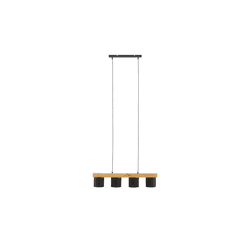 Trio R30654002 Hangende Deckenleuchte Cameron 4x28w | E14 - einstellbare Höhe, Holz, schwarz