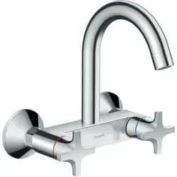hansgrohe Logis M32 2-Griff Küchenmischer, Wandmontage Highspout, 1jet, Chrom