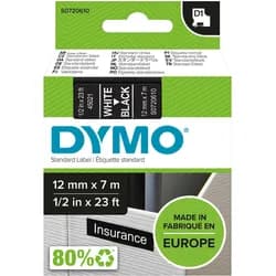 DYMO D1 Schriftband 12mm weiß auf schwarz