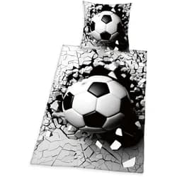 Herding Young Collection Bettwäsche Fussball 3D, Renforcé, 2 teilig bunt|schwarz