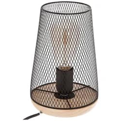 Atmosphera Lampe aus schwarzem Holz und Metall, H23