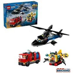 City 60462 Kombinationsset mit Hubschrauber, Löschauto und U-Boot
