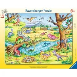 Ravensburger Puzzle Die kleinen Dinosaurier, 15 Puzzleteile bunt